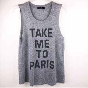 Gray Graphic Print Cotton Relaxed Tank Top Small